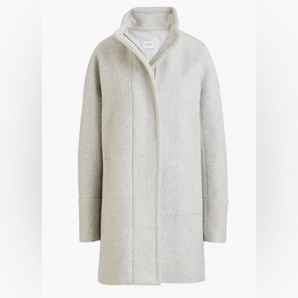 NWOT J.Crew Wool City Coat Gray Plus Size 22 Long Zip Up Neutral Winter Chic New - Picture 16 of 16